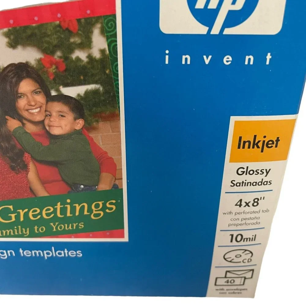 HP Holiday Photo Cards‎ Q8016A Inkjet Glossy Printer 4x8'' 20 pack